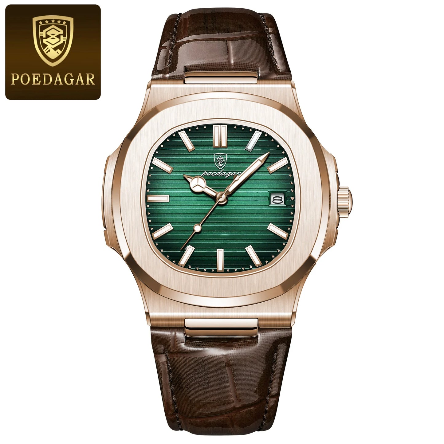 Top Luxury Man Watch Date Waterproof Luminous Leather Watches for Men High Quality Square Men'S Quartz Wristwatch Reloj