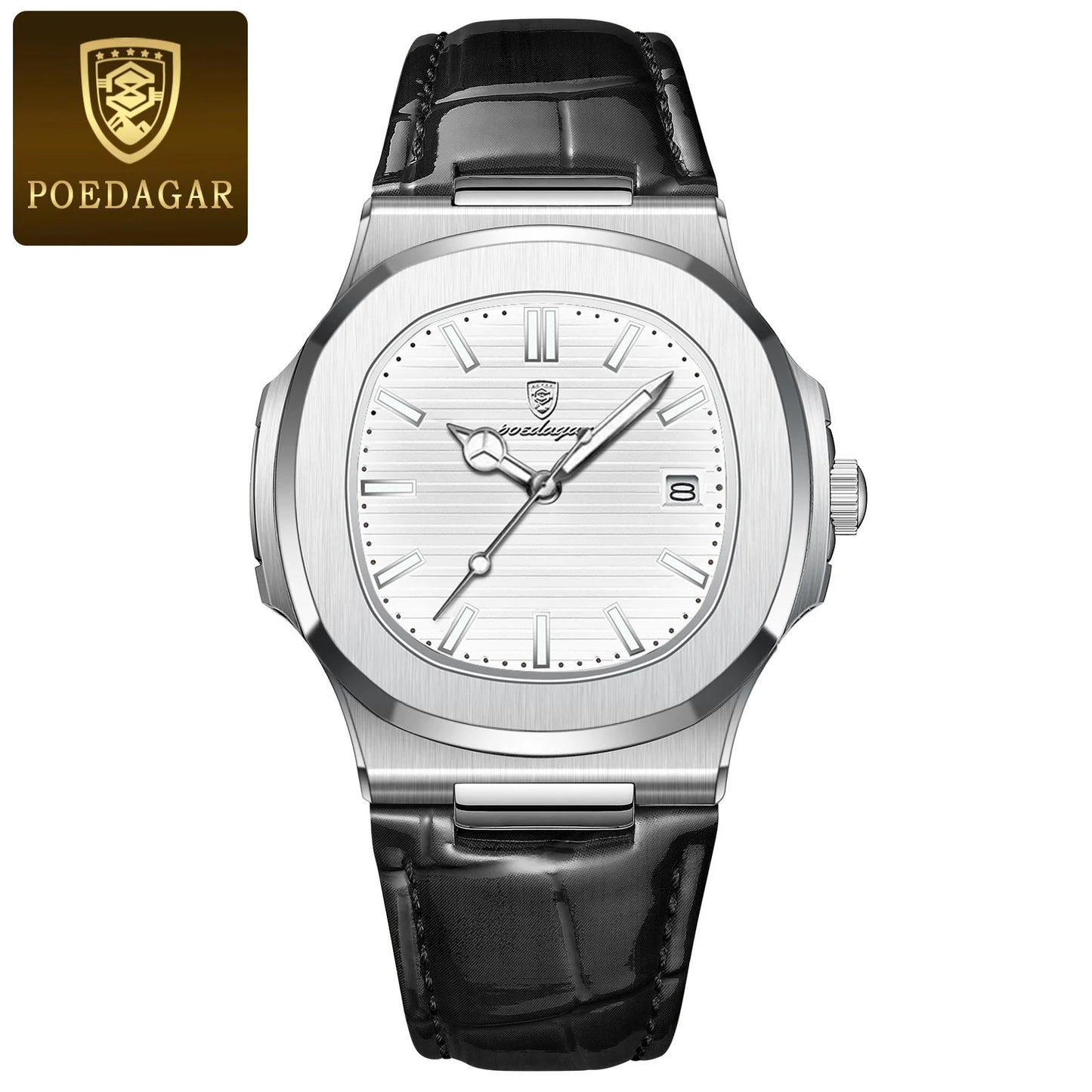 Top Luxury Man Watch Date Waterproof Luminous Leather Watches for Men High Quality Square Men'S Quartz Wristwatch Reloj
