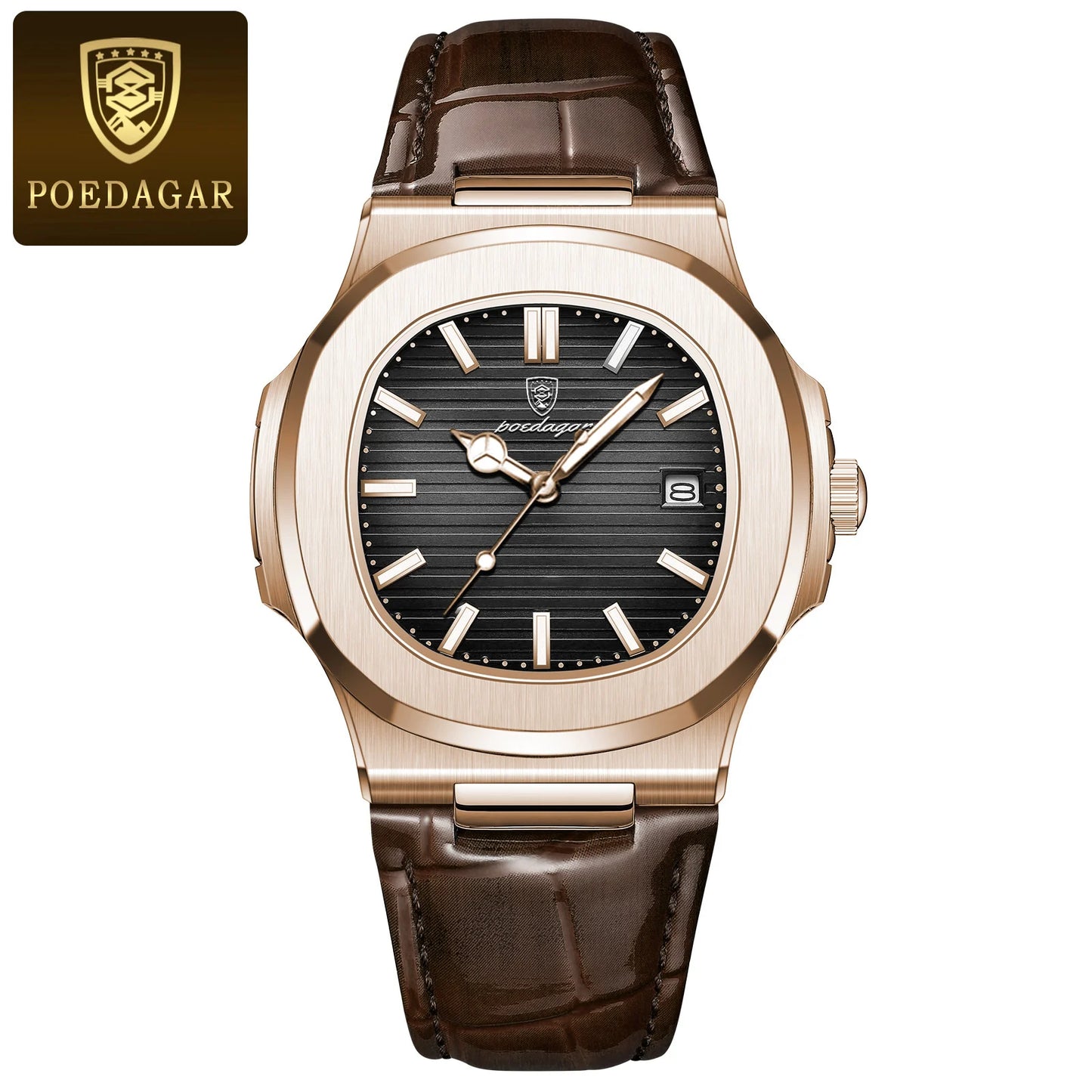 Top Luxury Man Watch Date Waterproof Luminous Leather Watches for Men High Quality Square Men'S Quartz Wristwatch Reloj