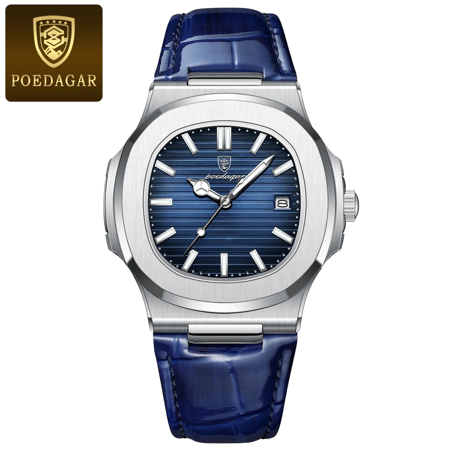 Top Luxury Man Watch Date Waterproof Luminous Leather Watches for Men High Quality Square Men'S Quartz Wristwatch Reloj