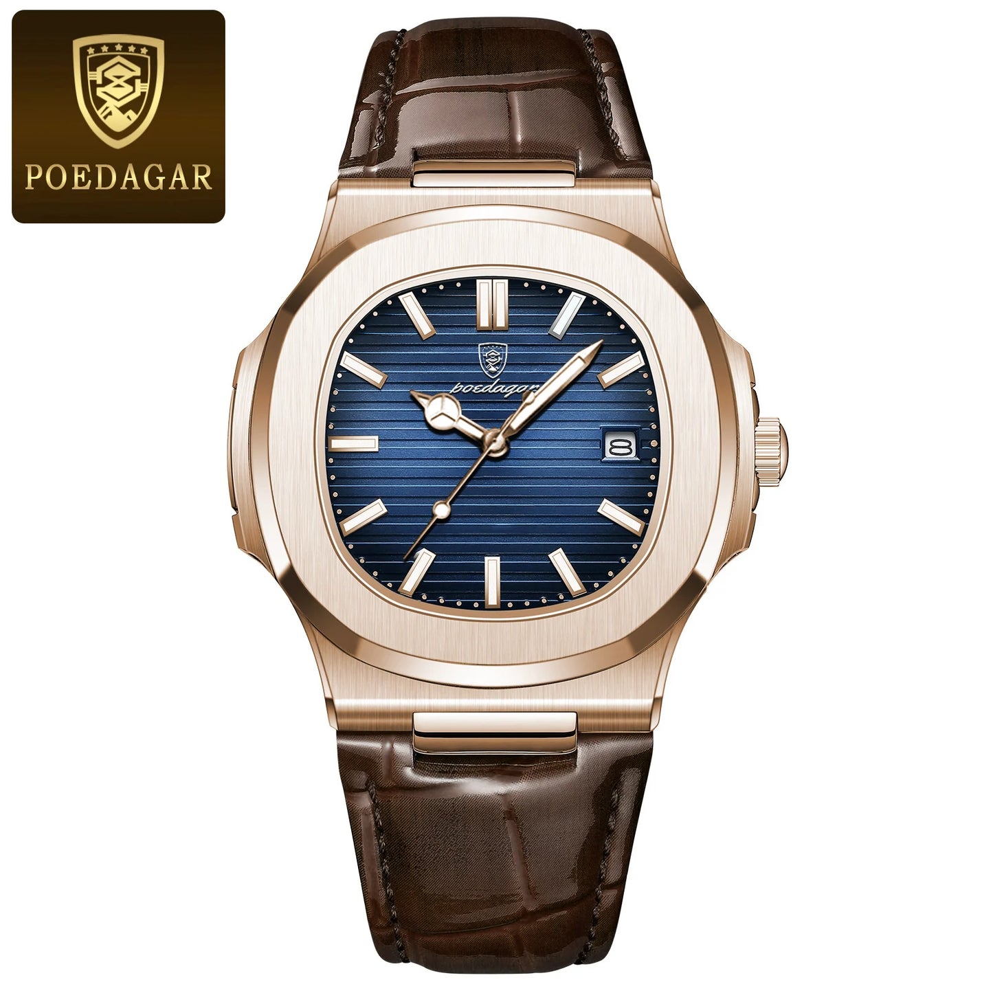 Top Luxury Man Watch Date Waterproof Luminous Leather Watches for Men High Quality Square Men'S Quartz Wristwatch Reloj