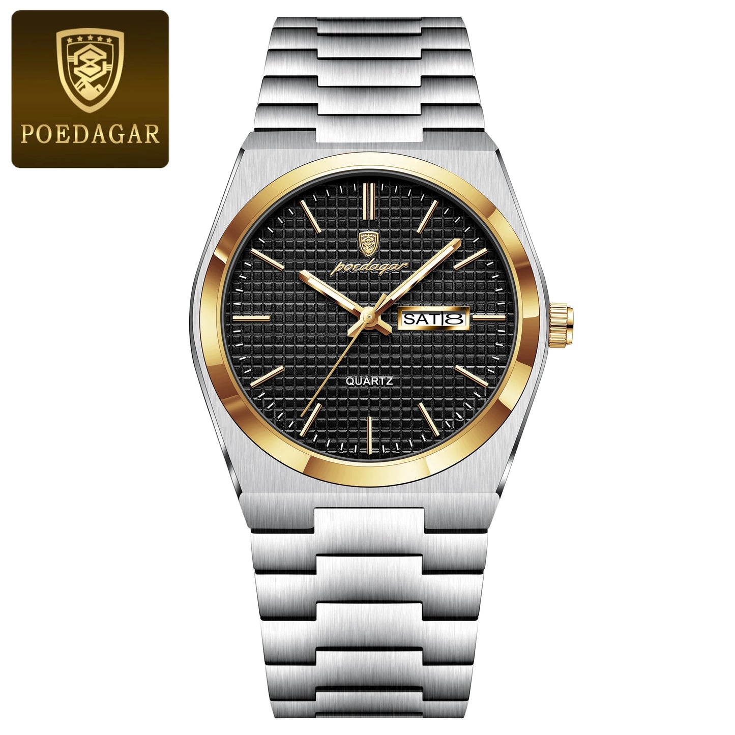 Luxury Original Man Watch Waterproof Stainless Steel Luminous Men'S Wristwatch Date Week Quartz Fashion Watches for Men